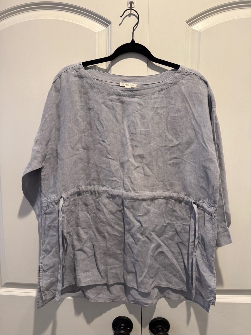 Women’s Eileen Fisher Light Blue Linen Drawstring Tunic Top